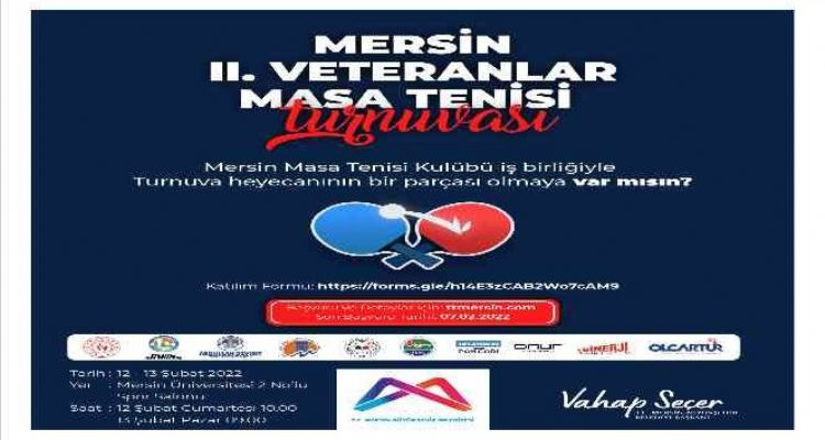 Mersin'de 2. Veteranlar Masa Tenisi Turnuvası yapılacak