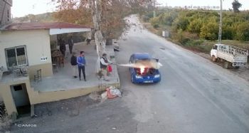 Isınması için çalışır halde bırakılan LPG'li otomobilde yangın