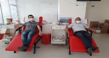 Belediye personelinden kan bağışına desteği