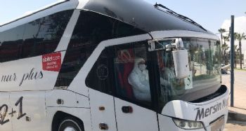 KKTC'den gelen 141 vatandaş karantinaya alınmak üzere Karaman'a gönderildi