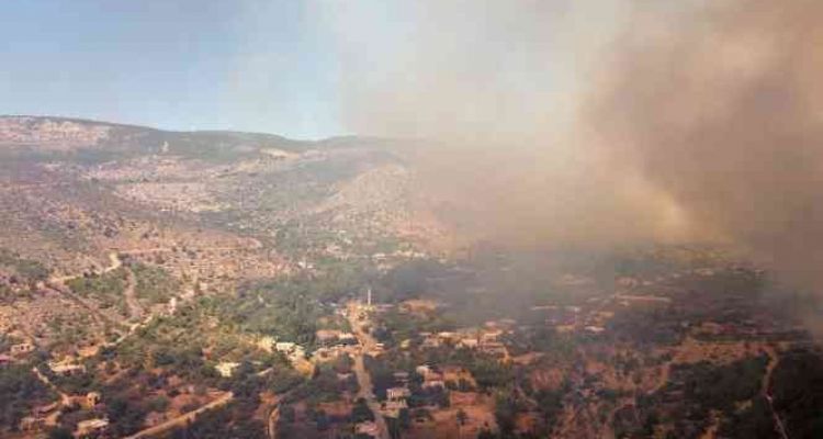 Mersin'deki yangın havadan görüntülendi