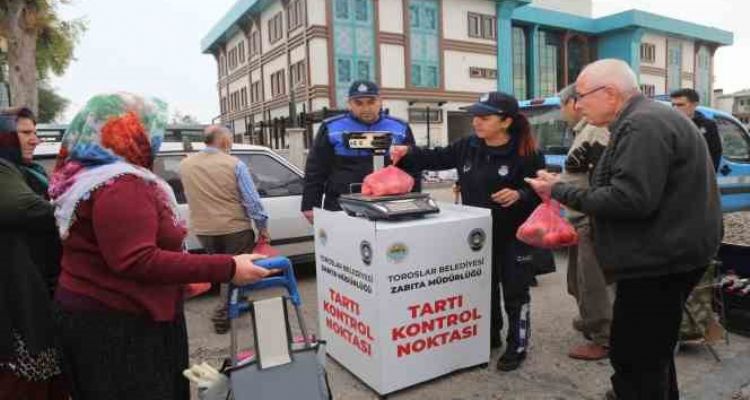 Toroslar zabıtasından hassas terazi denetimi