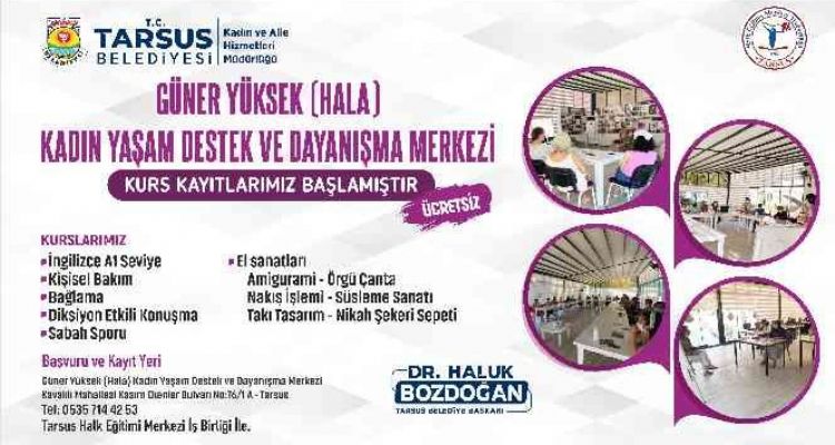 Tarsus'ta kadınlara ücretsiz kurs