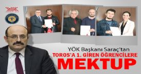 TOROS’A BİRİNCİ GİREN ÖĞRENCİLERE YÖK BAŞKANINDAN MEKTUP 