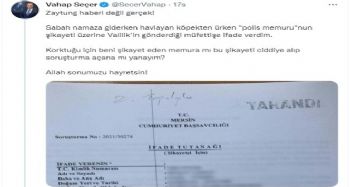 Köpeğin saldırdığı polis şikayetçi oldu, başkan ifade verdi