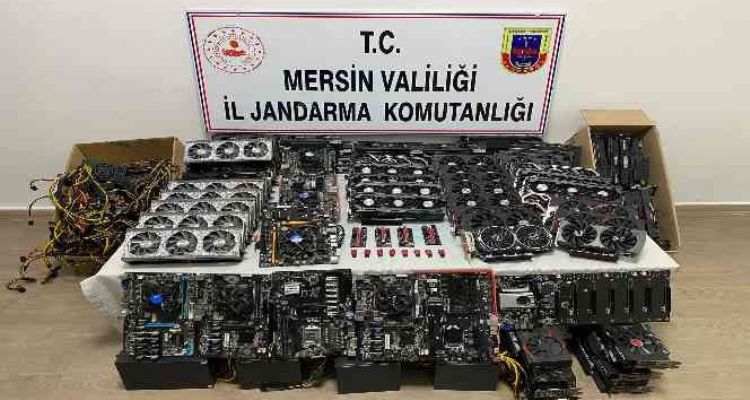 Mersin'de kaçak kripto para üretimine baskın