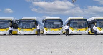Büyükşehir Belediyesinin aldığı otobüslerden 30'u Mersin'e geldi