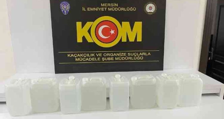Mersin'de 40 litre etil alkol ele geçirildi
