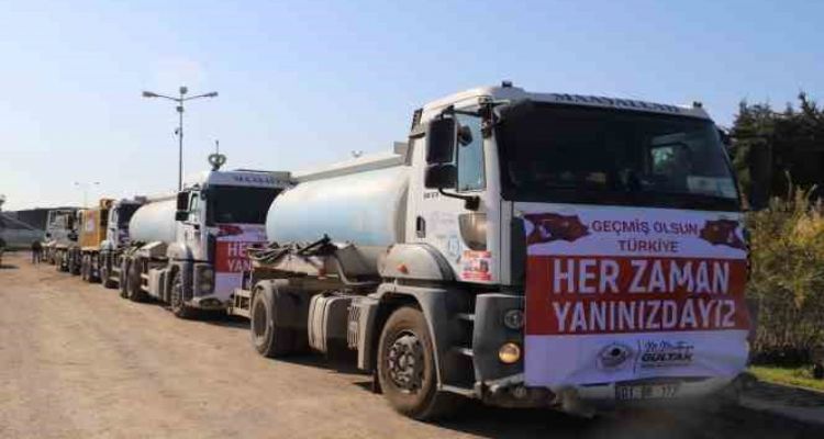 Akdeniz Belediyesinden deprem bölgesine su ve yakacak desteği