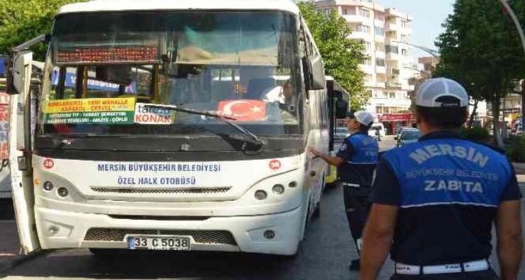 Mersin'de toplu taşıma araçları denetleniyor