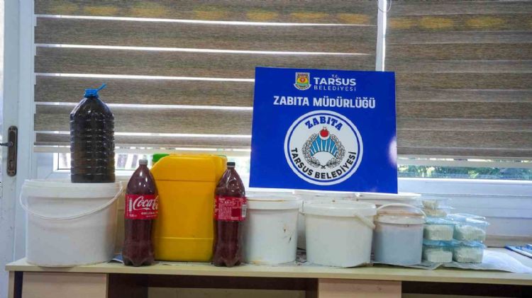 Tarsus’ta etiketsiz, menşei belli olmayan 700 kilogram ürün ele geçirildi