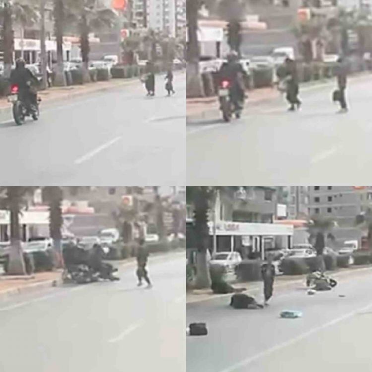 Motosiklet yayaya çarptı, o anlar araç kamerasına yansıdı: 2 yaralı
