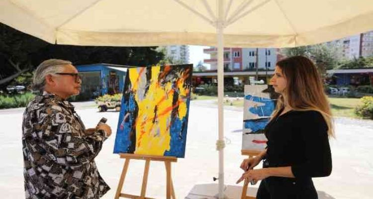 Dünyaca ünlü ressam Mezitli Sanat Çarşısında atölye çalışması yaptı