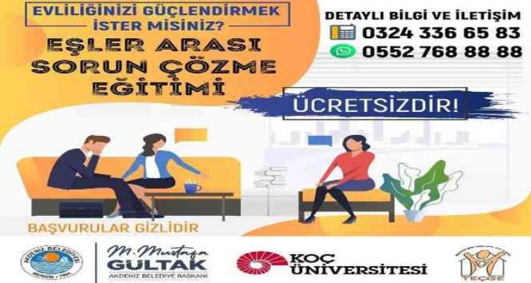 Mersin'de ‘eşler arası sorun çözme eğitimleri’ başlıyor