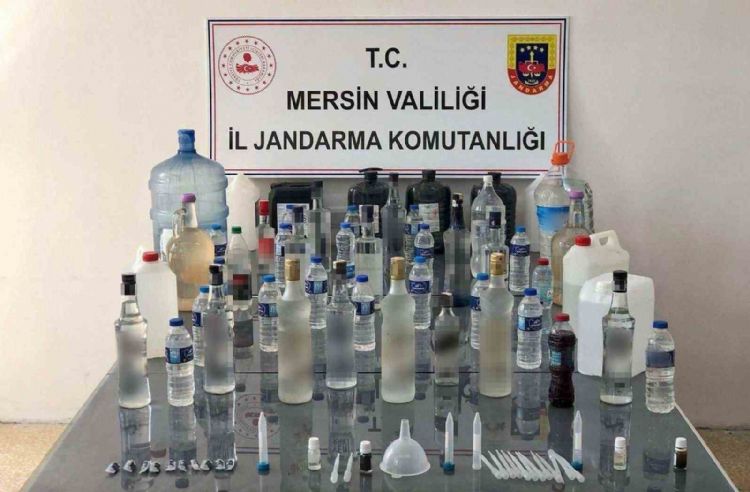 Mersin’de 127 litre sahte içki ele geçirildi