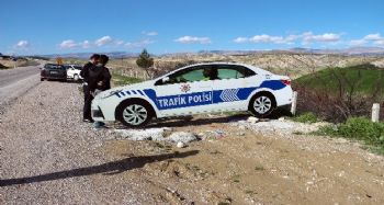 TRAFİK ARACI MAKETLERİNE ZARAR VERDİLER