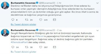 Kocamaz'ın DP'den Büyükşehir adaylığına itiraz edildi