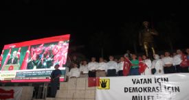 CUMHURBAŞKANI ERDOĞAN, CUMHURİYET MEYDANINDA DEMOKRASİ NÖBETİ TUTAN MERSİNLİLERE HİTAP ETTİ