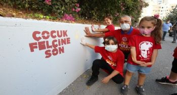 Çocuk felcine karşı farkındalık için duvar boyadılar