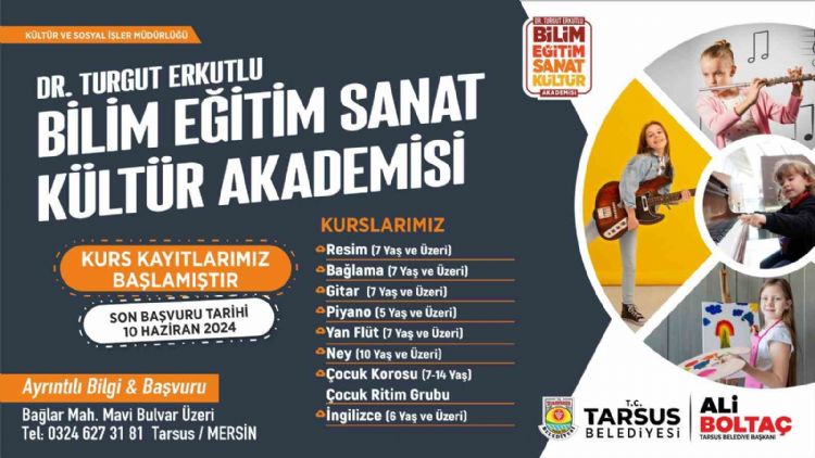 Tarsus’ta yapay zeka ve sanat kursları başladı