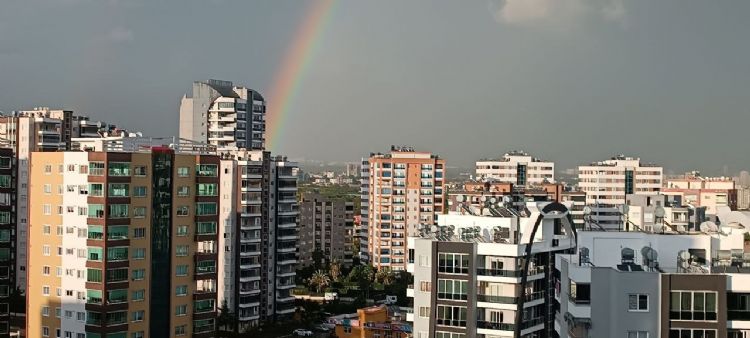 Mersin’de yağmur sonrası gökkuşağı şöleni