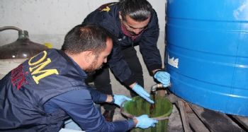 Kaçak şarap üretim merkezi polisi bile şaşırttı