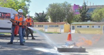 Yenişehir Belediyesi personeline yangın tatbikatı