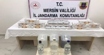 Mersin'de sahte içki ve gümrük kaçağı makaron ele geçirildi