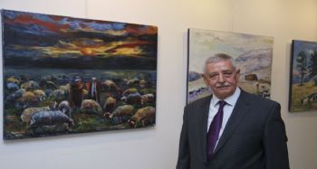 Güzelyayla eski belediye başkanı Sayım Koç, MTSO'da sergi açtı