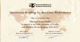 MERSİN ÜNİVERSİTESİ URAP SIRALAMASINDA 16'NCI