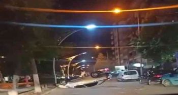 Kaza anı canlı yayına takıldı