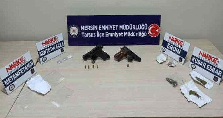 Tarsus'taki uygulamalarda el bombası ve uçaksavar fişeği ele geçirildi