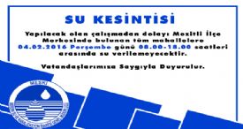 MESKİ'DEN MEZİTLİ'DE SU KESİNTİSİ UYARISI