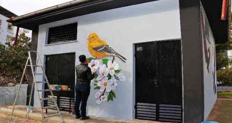 Toroslar'da trafo ve sosyal tesisler sanat eserine dönüşüyor