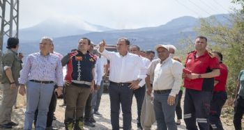 Başkan Seçer, yangın bölgesinde incelemelerde bulundu
