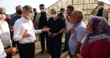 Bakan Yardımcısı İnce, yangın bölgesinde incelemelerde bulundu