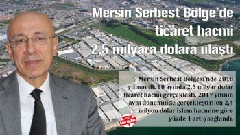 Mersin Serbest Bölge’de ticaret hacmi 2,5 milyara dolara ulaştı