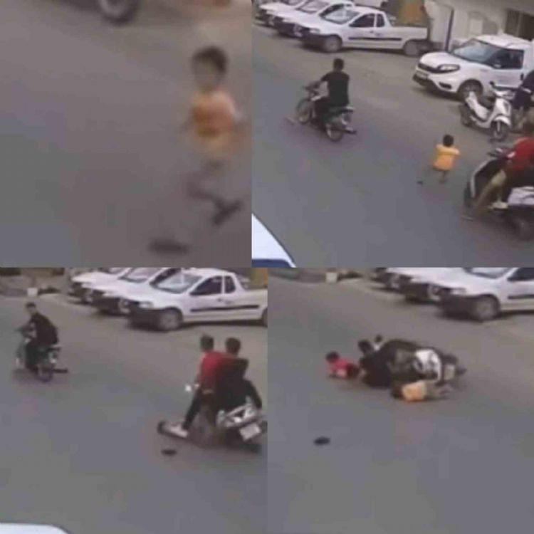 Mersin’de yola fırlayan çocuğa motosikletler çarptı
