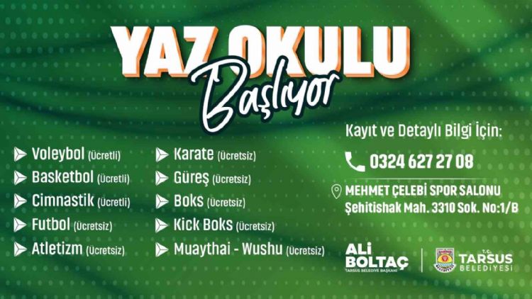 Tarsus’ta ‘Yaz Okulu’ kursları başladı