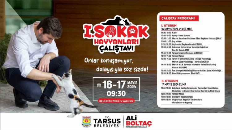 Tarsus’ta ‘Sokak Hayvanları Çalıştayı’ düzenlenecek