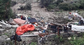 Heyelan bölgesi yaşanan dehşeti gözler önüne serdi