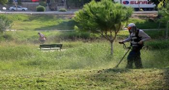 Toroslar'da park ve yeşil alanlarda bakım