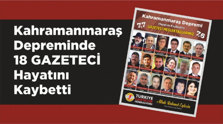TGF: Acımız büyük, 18 meslektaşımızı depremde kaybettik