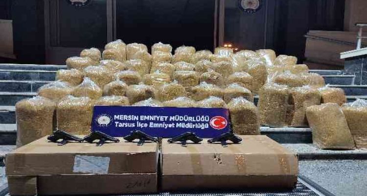 Mersin'de 5 tabanca ve 290 kilo kaçak tütün ele geçirildi