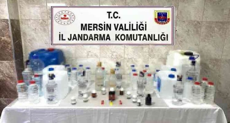 Mersin'de 70 litre sahte alkol ele geçirildi