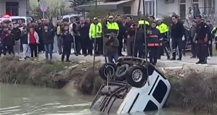 Mersin’de kontrolden çıkan araç sulama kanalına düştü, sürücü hayatını kaybetti