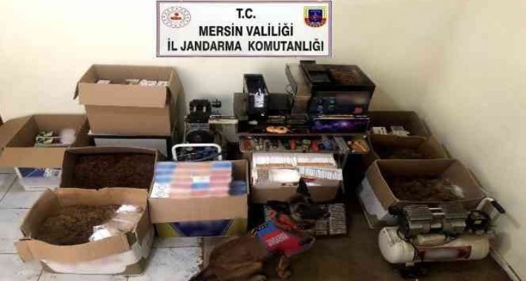 Mersin'de kaçak makaron operasyonu