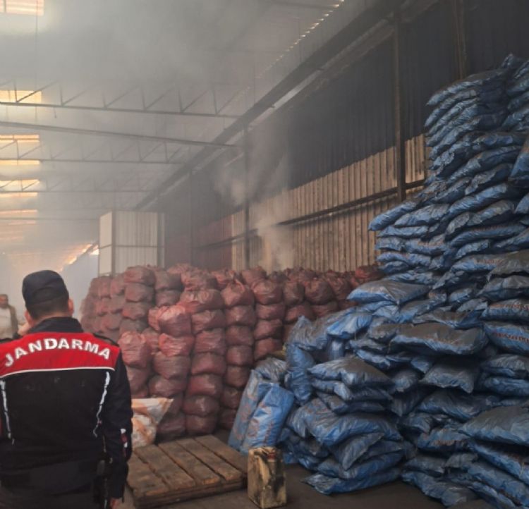 Mersin’de kömür deposu yangını