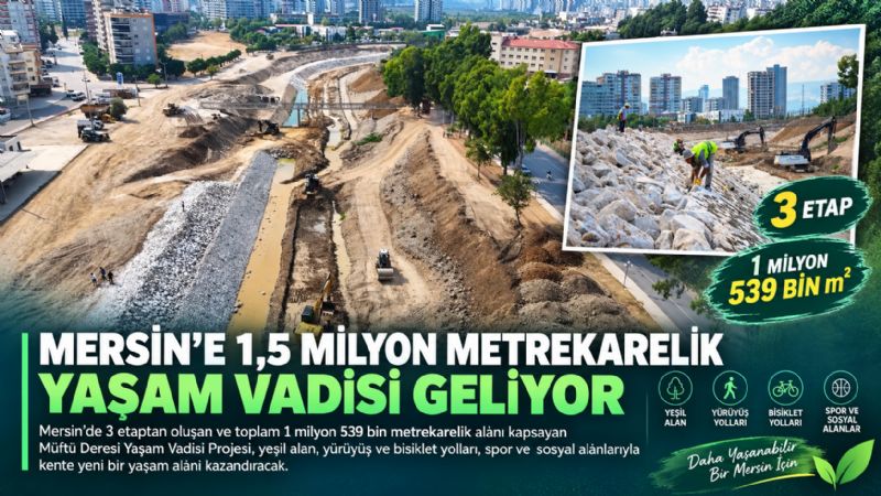 Mersin’e 1,5 milyon metrekarelik yaşam vadisi geliyor