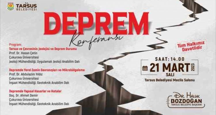Tarsus'ta ‘deprem’ konulu konferans düzenlenecek